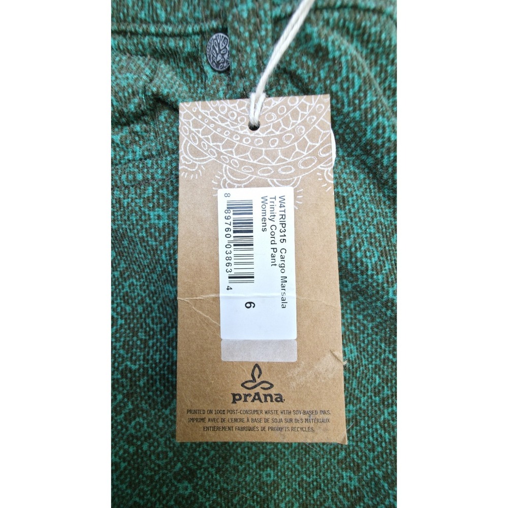 prAna Trinity Cord Pant Women's Size 6 NWT Cargo Marsala Organic Cotton Low Rise - Picture 6 of 16